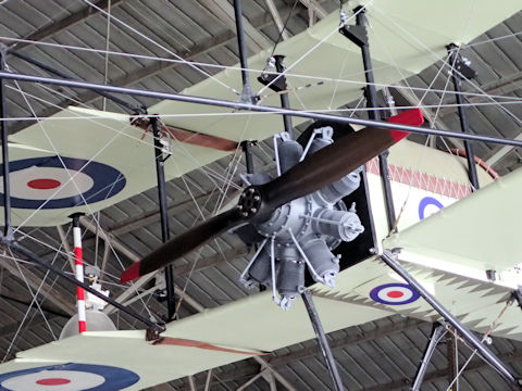 DH-2 hanging from the rafters in Hangar 602