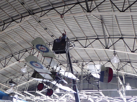 DH-2 beimng hung from the rafters