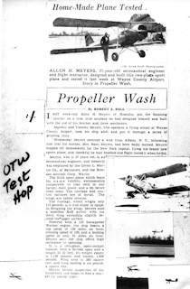 Detroit Press News story about OTW #1 first flight