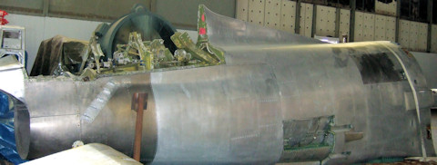 Fuselage of F-86 under reconstruction