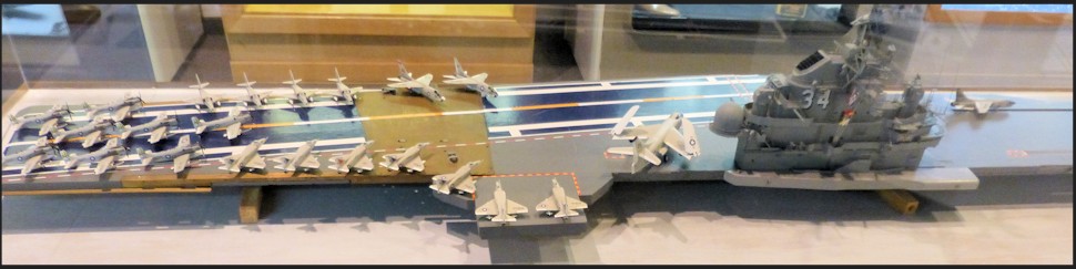 Model planes on the temporary exhibit USS Oriskany
