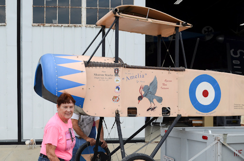 The late Ron Werner climbing on the Fokker E.IV