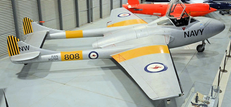 Royal Australian Sea Vampire on museum display