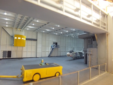 Looking into the hangar bay