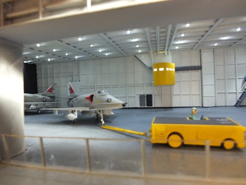 Looking into the hangar bay