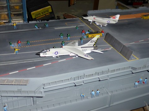 Activity on deck around the jet deflectors