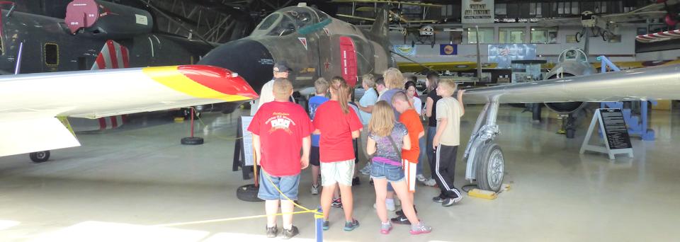 Tour group in Hangar #602